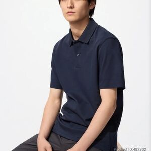 Uniqlo Alrism Navy Blue Men's Polo Short Sleeve Size Medium